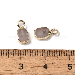 Breloques rectangulaires en quartz rose naturel&nbsp;G-Q169-07G-10
