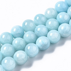Chapelets de perles de pierres en jade jaune teinte&nbsp;G-R271-10mm-Y04