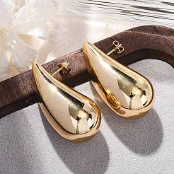 Orecchini a bottone a goccia in acciaio inossidabile 304 per donna&nbsp;EJEW-A125-06G