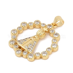 Messing-Anhänger „Nossa Senhora Aparecida“ mit klaren kubischen Zirkonia&nbsp;KK-U058-54G