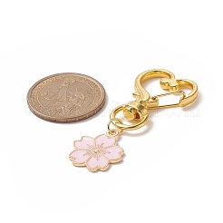 4 Uds. Llaveros de esmalte de aleación de flor y gato de sakura&nbsp;KEYC-JKC00456
