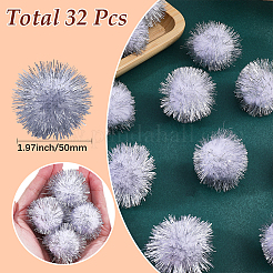 32 pompón de lentejuelas suaves de piel sintética&nbsp;DIY-SC0033-96D