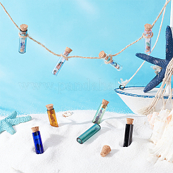 10 Stück 10 Farben Röhrenglas Korkflaschen Ornament&nbsp;AJEW-DR0001-02