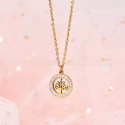 Kette mit Lebensbaum-Anhänger aus klarem Zirkonia&nbsp;JN1048A