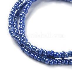 Bracciale elasticizzato a triplo strato con perline di semi di vetro e malocchio lavorato a lume&nbsp;BJEW-JB09472