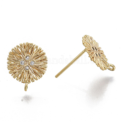 Messing micro pave zirkonia-ohrstecker-Zubehör&nbsp;X-KK-T056-05G-NF