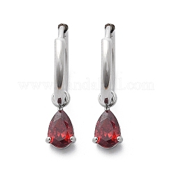 Orecchini a cerchio in acciaio inossidabile 304 con micro pavé di zirconi cubici&nbsp;STAS-R004-05P-01