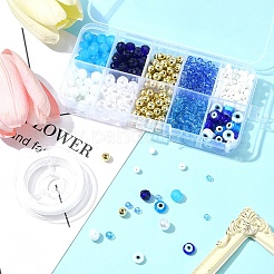 DIY-Sets zur Schmuckherstellung mit bösem Blick aus Bunte Malerei- und Glasperlenarmbändern&nbsp;DIY-FS0007-43