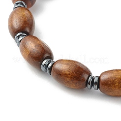 Ensembles de bracelets en bois d'érable naturel peints à la bombe et en bois ciré&nbsp;BJEW-JB06362