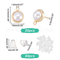 20 pieza de fornituras de aretes de latón&nbsp;KK-DC0001-26