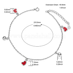 925 Sterling Silber Charm Fußkettchen&nbsp;JA124A