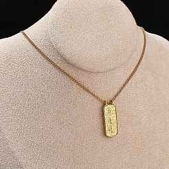Colliers avec pendentifs rectangulaires en acier inoxydable 304&nbsp;NJEW-D300-01G-04