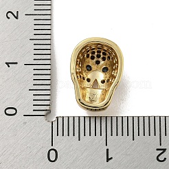 Perline in zirconi neri con micro pavè di ottone&nbsp;ZIRC-P119-19G-02