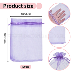 100 pz sacchetti in organza per gioielli sacchetti portaoggetti bomboniere matrimonio festa coulisse in rete regalo&nbsp;OP-SP0001-01D