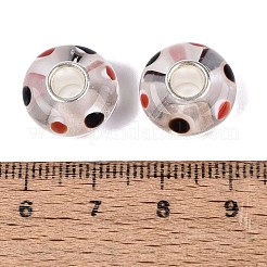 Perline europee realizzate a mano con nucleo in vetro lavorato a lume&nbsp;LAMP-Q042-02A