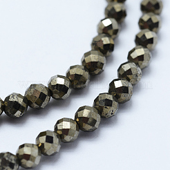 Natürliche Pyrit Perlen Stränge&nbsp;G-L031-4mm-03