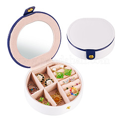 Runde Aufbewahrungsbox für Schmucksets aus PU-Leder und Kunststoff&nbsp;CON-TAC0014-06A