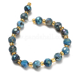 Hebras de cuentas de cristal de geoda druzy electrochapadas&nbsp;G-F833-P01-8mm-05