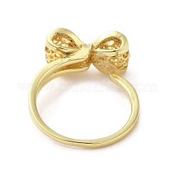 Gestellplattierter Fingerring aus Messing mit Mikropavé-Kubikzirkonia&nbsp;RJEW-C072-33D-G