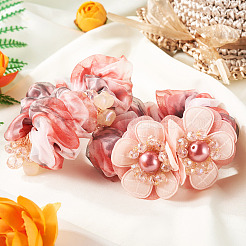 2 Stück 2 Stile schicke einfarbige französische Satin-Zopf-Haargummis für elegante Frisuren&nbsp;OHAR-TA0001-09