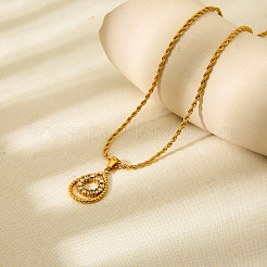 Collier pendentif en forme de larme avec anneau&nbsp;WGE593C-01
