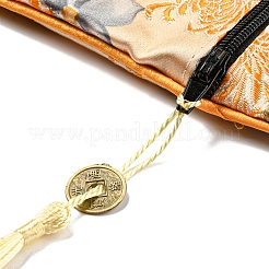 Aufbewahrungsbeutel für Schmuck aus Stoff im chinesischen Stil mit Blumenmuster und Reißverschluss&nbsp;LS-AJEW-D063-01D