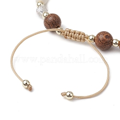 Bracelets de perles tressés en turquoise synthétique teinté réglable&nbsp;BJEW-JB10723-02