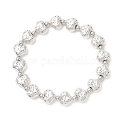 2 bracciale elastico in lega e placcato elettroliticamente con perline di ematite sintetica non magnetica da donna&nbsp;BJEW-JB13373
