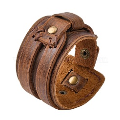 Leder Wickel Snap Armbänder&nbsp;BJEW-FF0007-027B
