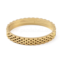 Brazaletes geométricos multicapa con bisagras de acero inoxidable 304 para mujer&nbsp;BJEW-M313-07G