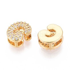 Laiton micro pavé de perles de zircone cubique claires&nbsp;KK-T071-17G-G