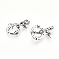 Latón micro pavimenta cubic zirconia clavija fianzas colgantes&nbsp;KK-U056-56P