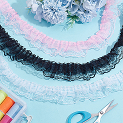 Bordure en dentelle plissée en polyester de 20 m&nbsp;OCOR-HY0001-20A