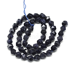 Synthetische blauen goldstone Perlen Stränge&nbsp;X-G-S149-11-8mm