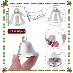 20 pz decorazione pendente campana di ferro&nbsp;AJEW-SC0031-29B