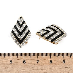 Orecchini vite prigioniera del rhinestone ottone&nbsp;EJEW-P301-02G