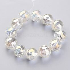 Chapelets de perles en verre électroplaqué&nbsp;EGLA-J140-FR02-20mm