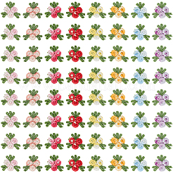 160 Stück 8 Farben Blumenmuster wasserlösliche computergesteuerte Stickapplikationen&nbsp;DIY-CY0003-16