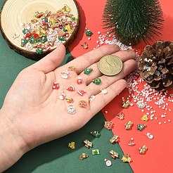 100 Stück Cabochons aus undurchsichtigem Harz mit Weihnachtsmotiv&nbsp;CRES-YW0002-56