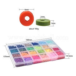8400 Stück 24 Farben handgefertigte Polymer Clay Perlen&nbsp;CLAY-YW0001-11A-4mm