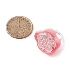 6 Stück 6 Stile undurchsichtige verstellbare Ringe aus Kunstharz&nbsp;RJEW-JR00668