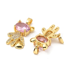 Pendentifs avec zircon cubiques à micro-pavés en laiton&nbsp;KK-G533-14G-02