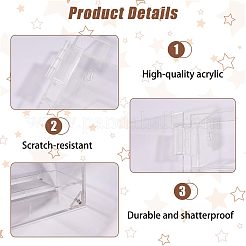 Caja de almacenamiento de pared de acrílico transparente de 3 nivel&nbsp;AJEW-WH0709-627