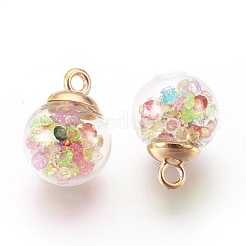 Verre transparent pendentifs en bouteille&nbsp;GLAA-L018-02