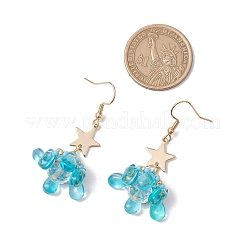 Pendientes colgantes con cuentas de vidrio en forma de estrella&nbsp;EJEW-MZ00428