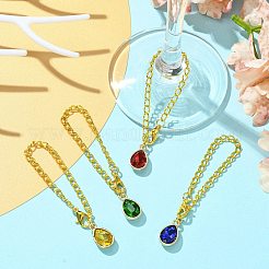 Alliage avec décorations de pendentif de tasse en strass de verre à facettes&nbsp;HJEW-JM01788