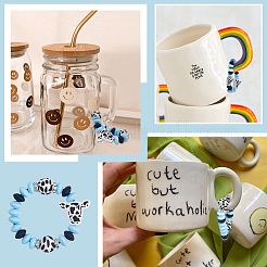 DIY-Bausatz für Weinglasanhänger aus Silikon mit Rindermotiv&nbsp;DIY-SC0025-43