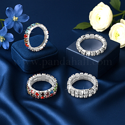 8 Stück 4 Stile Strass Tennisketten Stretchring für Frauen&nbsp;RJEW-HY0001-07A