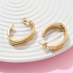 Pendientes de acero inoxidable 201 con forma de triple C&nbsp;EJEW-D354-05G