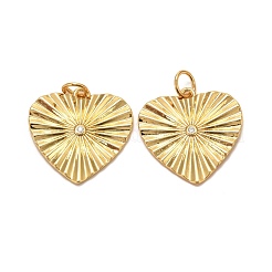 Pendenti in zirconi cubici trasparenti in micro pavè di ottone&nbsp;ZIRC-P086-11G